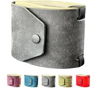Il portafoglio per contanti, fatto a mano, in pelle, ad accesso rapido, pratico cinturino con chiusura magnetica, porta soldi in pelle, grigio, As shown, Minimalista