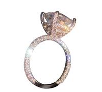 Il Postino Suona Sempre Due Volte Libro Lusso per le donne Matrimonio luminoso Tre anelli di zirconi Anelli Anelli di cristallo laterali Termostato Compatibile Anello (Rose Gold, 10)