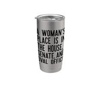 IL POSTO DI UNA DONNA È NELLA CASA SENATO & UFFICIO OVALE meme Bicchiere termico in acciaio inox doppia parete