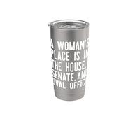 IL POSTO DI UNA DONNA È NELLA CASA SENATO & UFFICIO OVALE meme Bicchiere termico in acciaio inox doppia parete