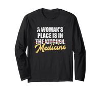Il Posto di Una Donna è nella Cucina della Medicina Vintage dottorato di Ricerca Maglia a Manica