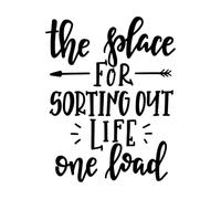 il posto per sistemare la vita un carico Adesivi con scritte 52x66.2cm Cultura del tatuaggio Nero