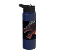 Il potente cavaliere drago nel fuoco Stainless Steel Insulated Water Bottle