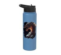 Il potente cavaliere drago nel fuoco Stainless Steel Insulated Water Bottle