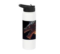 Il potente cavaliere drago nel fuoco Stainless Steel Insulated Water Bottle