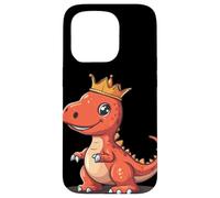 Il potente re dei dinosauri con una corona d'oro Custodia per iPhone 15 Pro