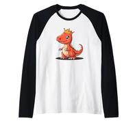 Il potente re dei dinosauri con una corona d'oro Maglia con Maniche Raglan
