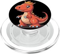 Il potente re dei dinosauri con una corona d'oro PopSockets PopGrip per MagSafe