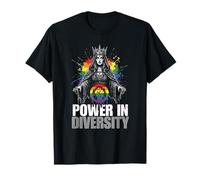 Il Potere nella diversità LGBTQ Rainbow Pride Queen Maglietta