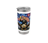 Il presidente americano Lincoln su Eagle Bere Birra & Bandiera USA Bicchiere termico in acciaio inox doppia parete
