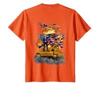 Il Presidente Donald Trump cavalca Un carro Armato d'oro Maglietta, Bambini, Arancio, 10 Anni