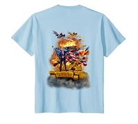 Il Presidente Donald Trump cavalca Un carro Armato d'oro Maglietta, Bambini, Celeste, 3 Anni