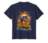 Il Presidente Donald Trump cavalca Un carro Armato d'oro Maglietta, Bambini, Navy, 8 Anni