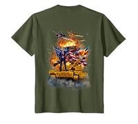 Il Presidente Donald Trump cavalca Un carro Armato d'oro Maglietta, Bambini, Oliva, 8 Anni