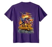 Il Presidente Donald Trump cavalca Un carro Armato d'oro Maglietta, Bambini, Viola, 2 Anni