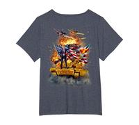 Il Presidente Donald Trump cavalca Un carro Armato d'oro Maglietta, Donna Plus-Size, Pervinca, 1X