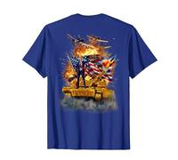 Il Presidente Donald Trump cavalca Un carro Armato d'oro Maglietta, Uomo, Blu Reale, 3XL