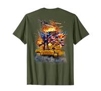 Il Presidente Donald Trump cavalca Un carro Armato d'oro Maglietta, Uomo, Oliva, 3XL