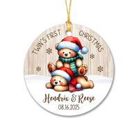 Il Primo Natale Dei Gemelli Ciondoli Natalizi Con Cordino Ciondoli Decorazione Albero Di Natalizia Ceramica Addobbi Per Natale