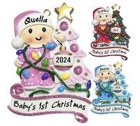 Il Primo Ornamento Di Natale Del Bambino 2024 Ornamenti Natalizi Personalizzati Con Nome Neve Bambino Nella Calza Ornamento Personalizzato Per L'albero Di Natale Decorazioni Natalizie Ornamenti,Pink