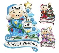 Il Primo Ornamento Di Natale Del Bambino 2024 Ornamenti Natalizi Personalizzati Con Nome Neve Bambino Nella Calza Ornamento Personalizzato Per L'albero Di Natale Decorazioni Natalizie Ornamenti,Blu