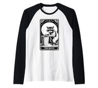 Il procione della spazzatura della carta dei tarocchi della luna Maglia con Maniche Raglan