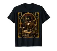 Il Professor Black Cat Art Deco Murder Mystery Maglietta