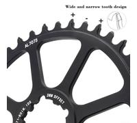 Il profilo stretto e largo dei denti su questa corona per bicicletta riduce l'attrito e il rumore durante le corse durante la guida mentre la stabilità (46T)