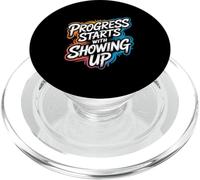 Il progresso inizia con presentarsi - Citazione positiva motivazione PopSockets PopGrip per MagSafe
