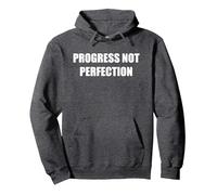 Il Progresso Non la Perfezione Felpa con Cappuccio, Unisex per Adulti, Grigio Scuro, XL