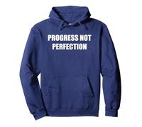 Il Progresso Non la Perfezione Felpa con Cappuccio, Unisex per Adulti, Navy, M