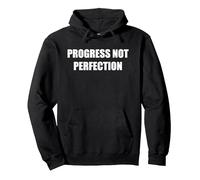 Il Progresso Non la Perfezione Felpa con Cappuccio, Unisex per Adulti, Nero, S