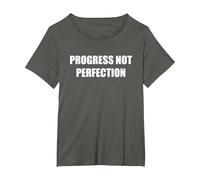 Il Progresso Non la Perfezione Maglietta, Donna Plus-Size, Asfalto, 5X