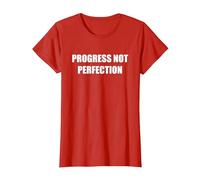 Il Progresso Non la Perfezione Maglietta, Donna, Rosso, L