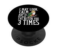 Il proprietario degli uccelli amante dei pappagalli guarda calmo bianco caicco dal ventre PopSockets PopGrip Adesivo