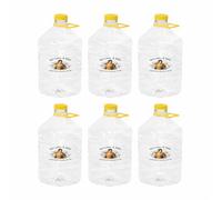 Il Puttino Set 6 Dame Dama Pet da 5 Litri - Bottiglioni in Plastica Trasparente con Tappo Giallo - Contenitori Resistenti per Acqua, Vino, Olio, Succhi e Alimenti - Leggeri, Sicuri e Riutilizzabili
