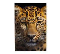 Il puzzle con immagini leopardo dagli occhi profondi. Puzzle in legno per adulti e bambini, decorazioni impegnative puzzle