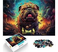 Il puzzle da 1000 pezzi per adulti con il motivo Bulldog selvaggio è una sfida educativa ed è adatto a tutta la famiglia di 14 anni, 26 x 38 cm