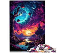 Il puzzle da 1000 pezzi per adulti con la sfida educativa "scena notturna" è adatto a tutta la famiglia e gli adolescenti dai 14 anni in su, 26 x 38 cm