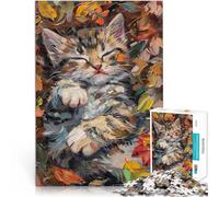 Il puzzle da 1000 pezzi per adulti "gatto con foglie cadute" è un gioco di pensiero ed è adatto a tutta la famiglia e adolescenti dai 14 anni in su, 26 x 38 cm