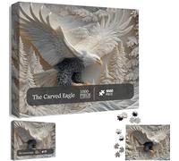 Il puzzle dell'aquila intagliata 1000 pezzi, Puzzle di arte della fauna selvatica calva in volo, Gioco impegnativo con pezzi premium, Ottimo regalo per gli amanti natura