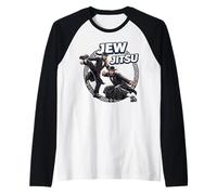 Il rabbino Horah ebreo di Hanukkah Balla Jiu Jitso Maglia con Maniche Raglan