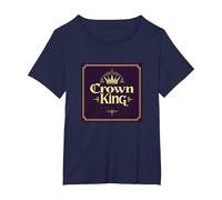 Il re della Corona Gesù è Il re Fede Cristiana Regale Maglietta, Donna Plus-Size, Navy, 6X