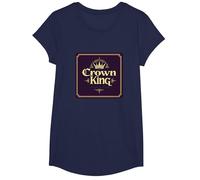 Il re della Corona Gesù è Il re Fede Cristiana Regale Maglietta, Ragazze, Navy, M