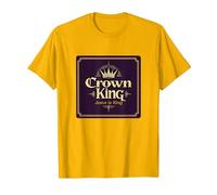 Il re della Corona Gesù è Il re Fede Cristiana Regale Maglietta, Uomo, Oro Brillante, L