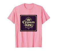 Il re della Corona Gesù è Il re Fede Cristiana Regale Maglietta, Uomo, Rosa, L