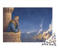 Il re era in piedi sul balcone del castello, con vista sul villaggio 1000pcs (75x50cm) Puzzle Adatto Per Adulti E Folla Dai 14 Anni in Su