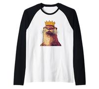 Il Re Giocoso del Fiume Indossa una Corona Maglia con Maniche Raglan
