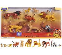 Il Re Leone - Cofanetto con 10 personaggi: Simba, Nala, Pumbaa, Timon, Rafiki, Zazu, Mufasa, Scar, Hyena, Vulture, giocattolo per bambini dai 3 anni, LN08