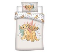 Il Re Leone Copripiumino Neonato 100x140 + Federa 40x60 Cotone Disney Simba | Lettino reversibile | Cotone naturale morbido traspirante | Disney ufficiale | 0-3 anni | Sbarre | Lavabile in lavatrice